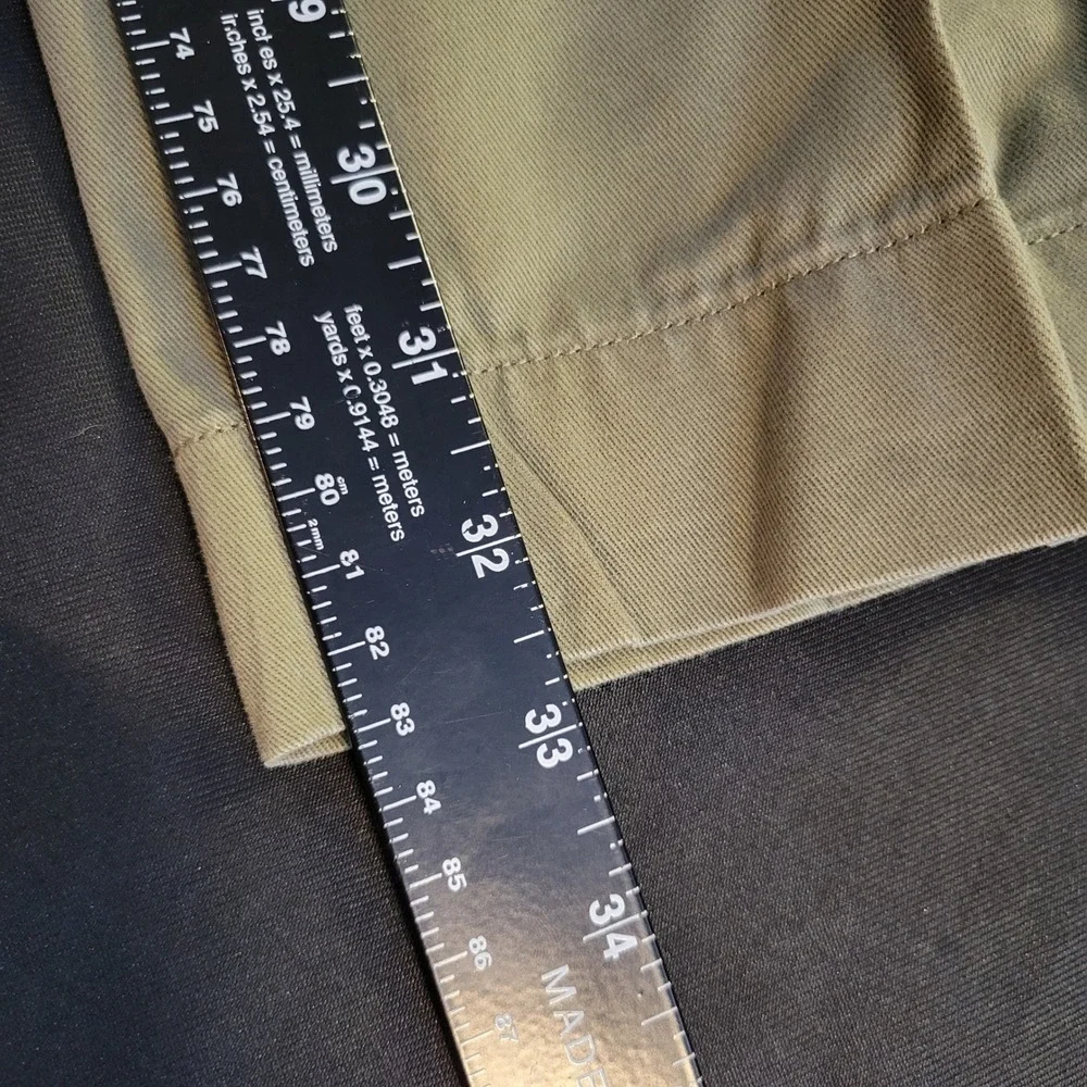 Polo Ralph Lauren Slim Fit Chino Pants Mens 32x33Olive Green Khaki Flat Front